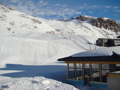 Blick direkt auf die Piste